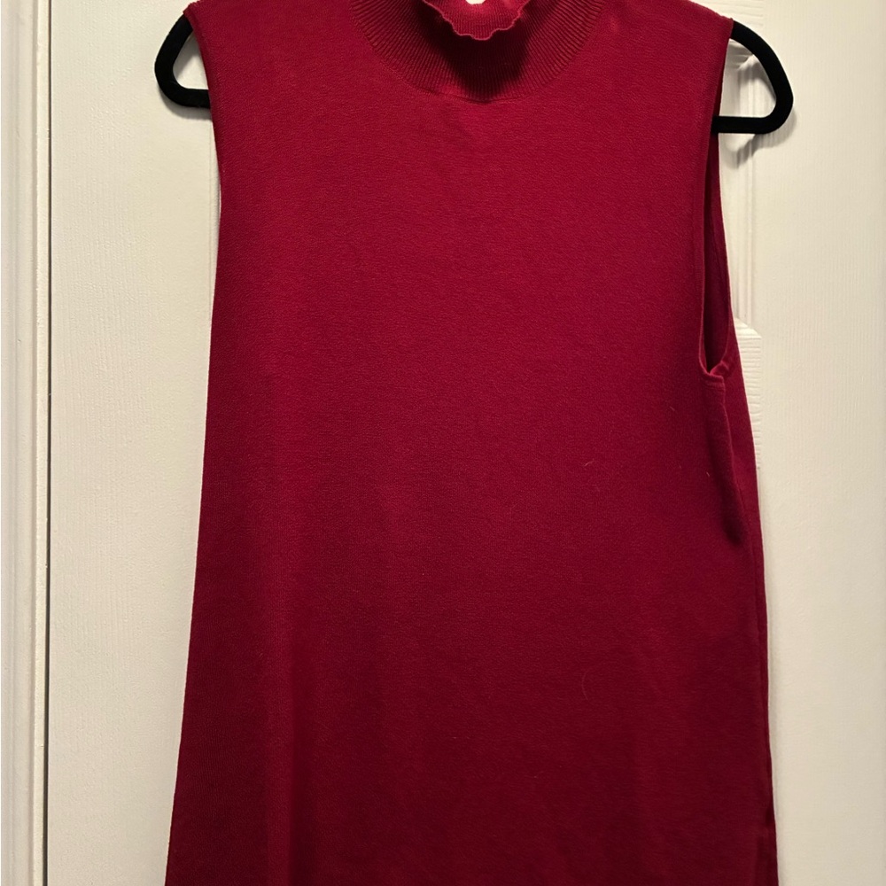 Tahari ASL Rich Red Sleeveless Tank Top